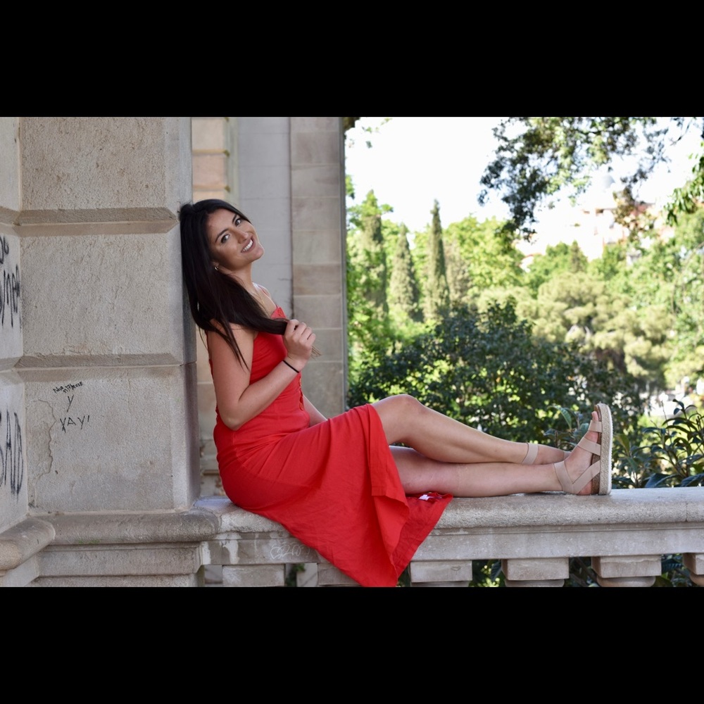 SPANISH RED MIDI DRESS